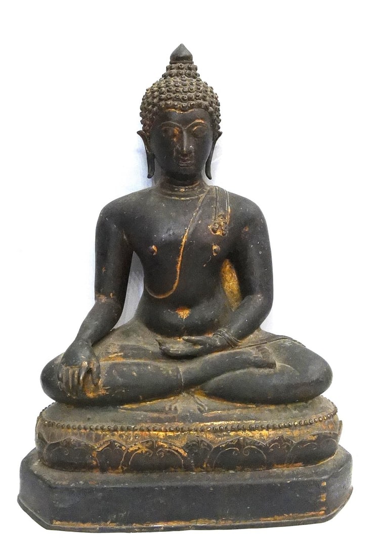 ANTIQUE BRONZE SEATED SUKHOTHAI