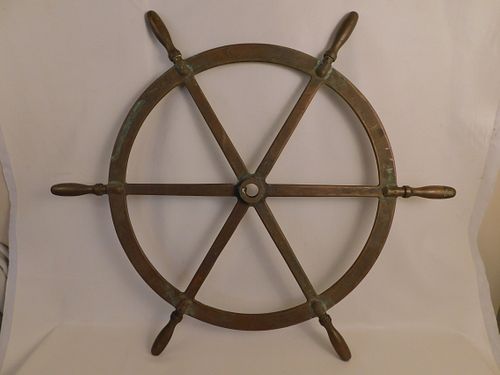 ANTIQUE BRONZE SHIPS WHEELHeavy