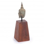 ANTIQUE BRONZE THAI BUDDHA HEA