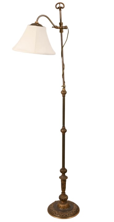ANTIQUE BRONZE & TOLE STANDING
