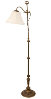 ANTIQUE BRONZE & TOLE STANDING