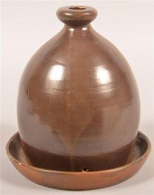 ANTIQUE BROWN GLAZED STONEWARE