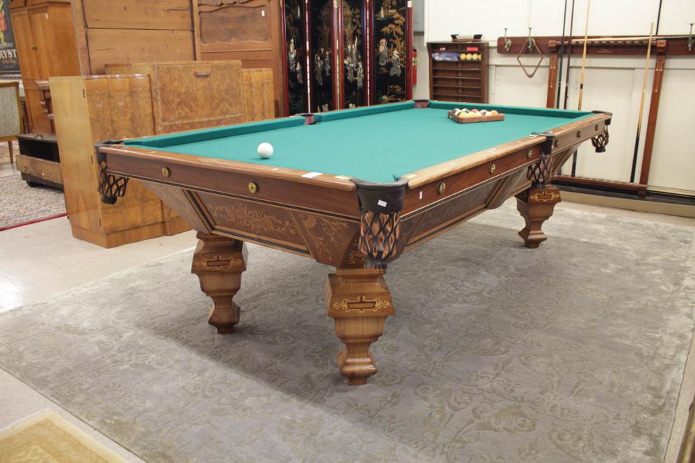 ANTIQUE BRUNSWICK POOL TABLEANTIQUE