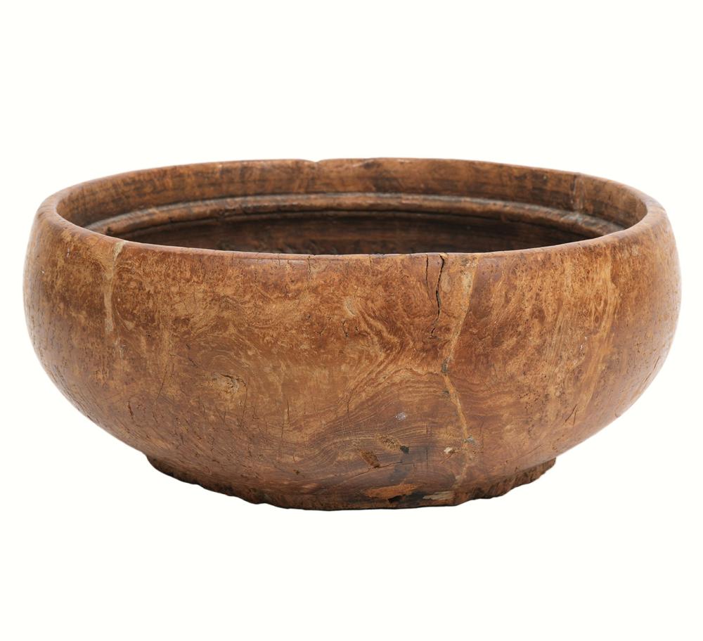 ANTIQUE BURL WOOD HAND CARVED