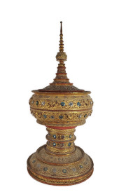 ANTIQUE BURMESE WOOD CARVED AN