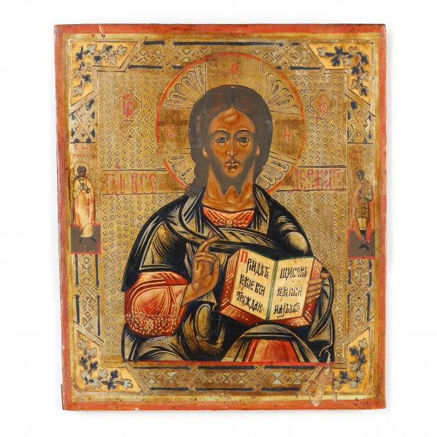 ANTIQUE BYZANTINE ICON, CHRIST