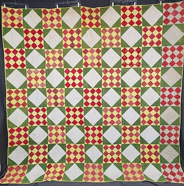 Antique c1860 Album Block Quilt