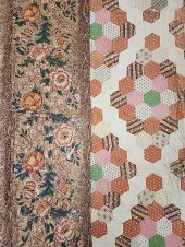 Antique c1870 Hexagon Quilt wi