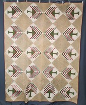 Antique c1880 Pine Tree Quilt