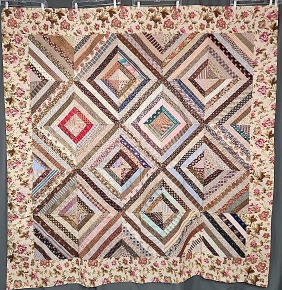 Antique c1880 Strip Pieced Summer