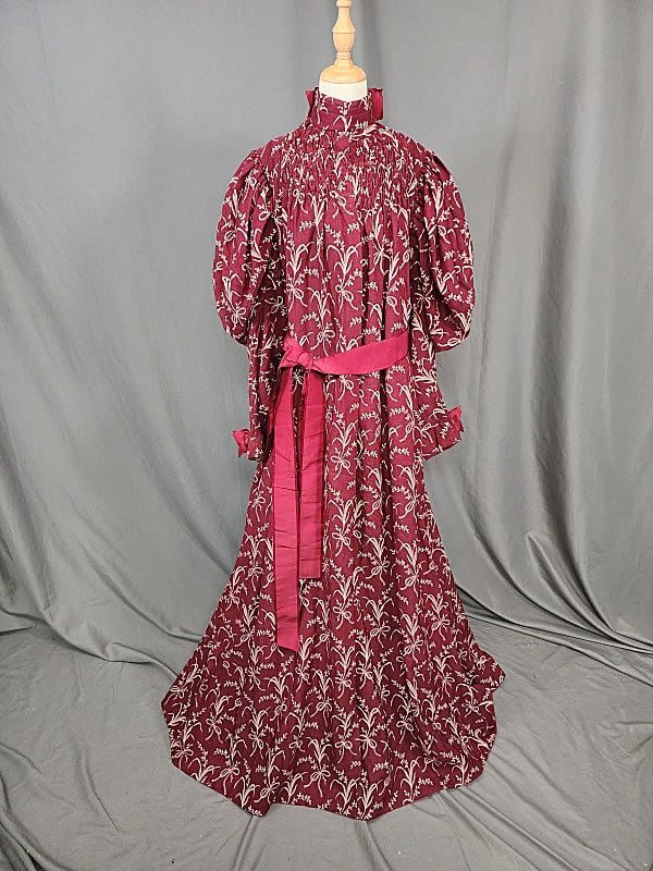 Antique c1890 Cotton Claret Print