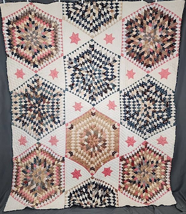 Antique c1890 Starburst Quilt