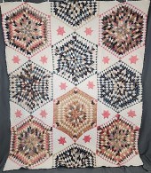 Antique c1890 Starburst Quilt
