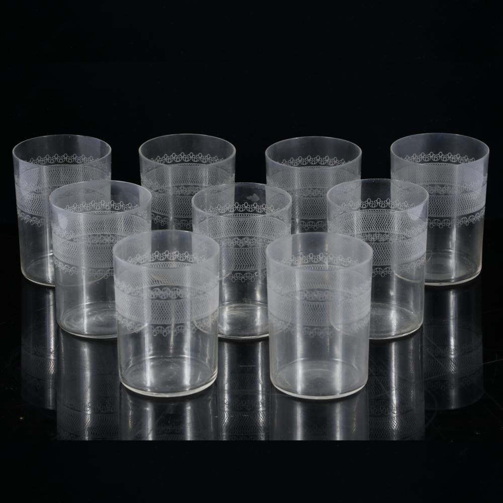 ANTIQUE C.1900 SET OF 9 CLEAR