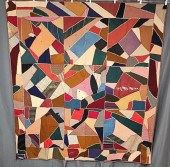 Antique c1900 Wool Crazy Quilt