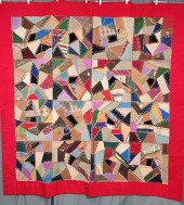 Antique c1910 Wool Crazy Quilt