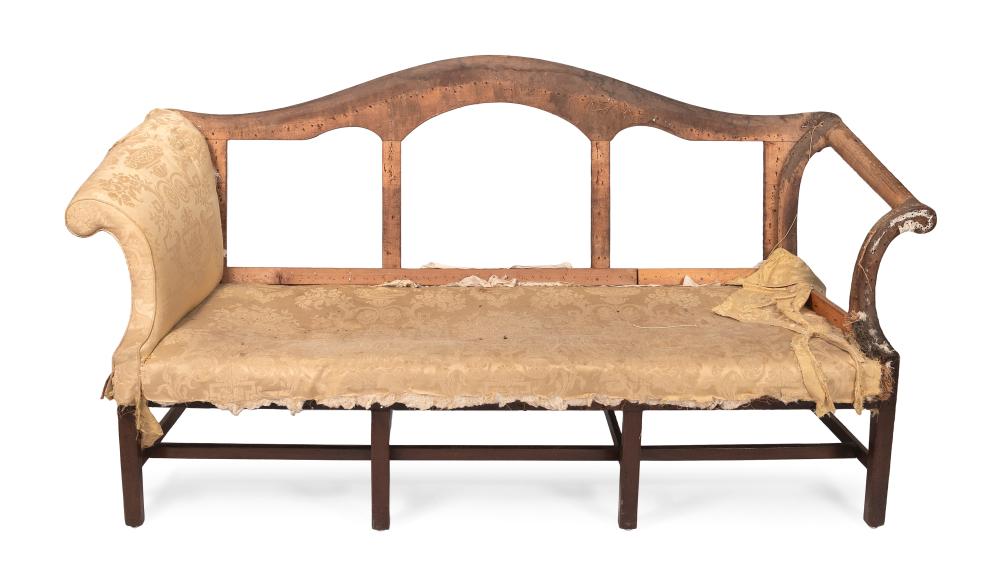 ANTIQUE CAMELBACK SOFA LATE 18TH