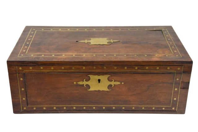 ANTIQUE CAMPAIGN STYLE LAP DESK W