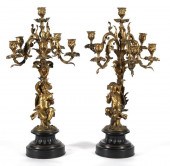 ANTIQUE CANDELABRA GILT BRONZE