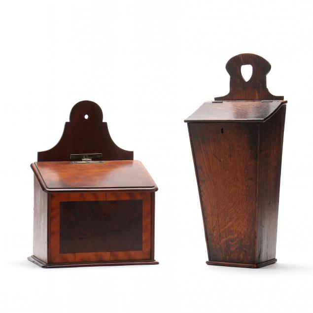 ANTIQUE CANDLE AND SALT BOXES