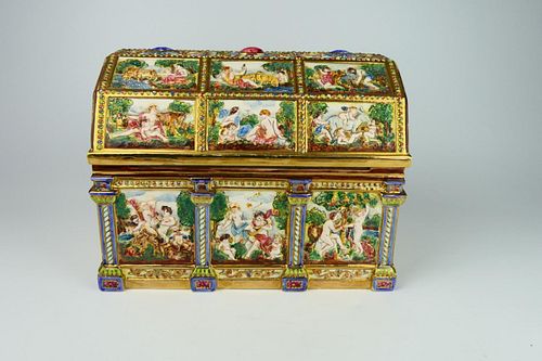 ANTIQUE CAPODIMONTE PORCELAIN LARGE