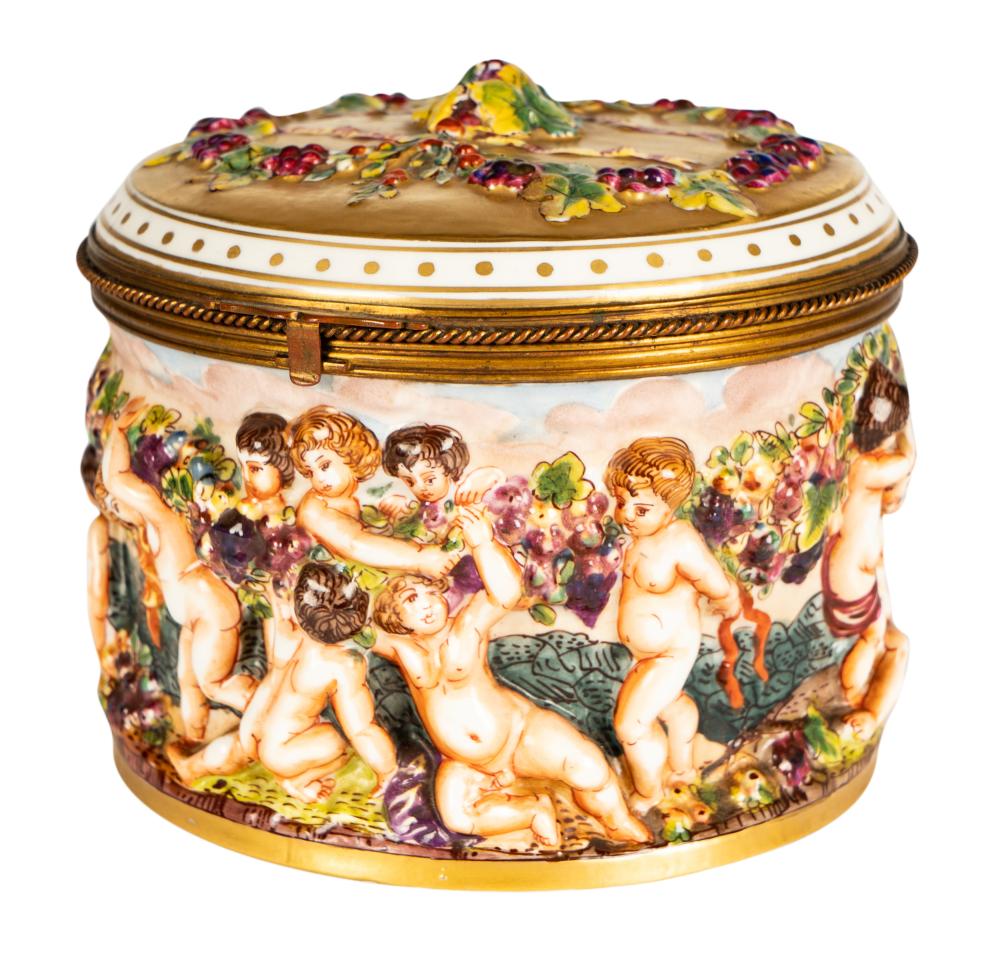 ANTIQUE CAPODIMONTE PORCELAIN ROUND