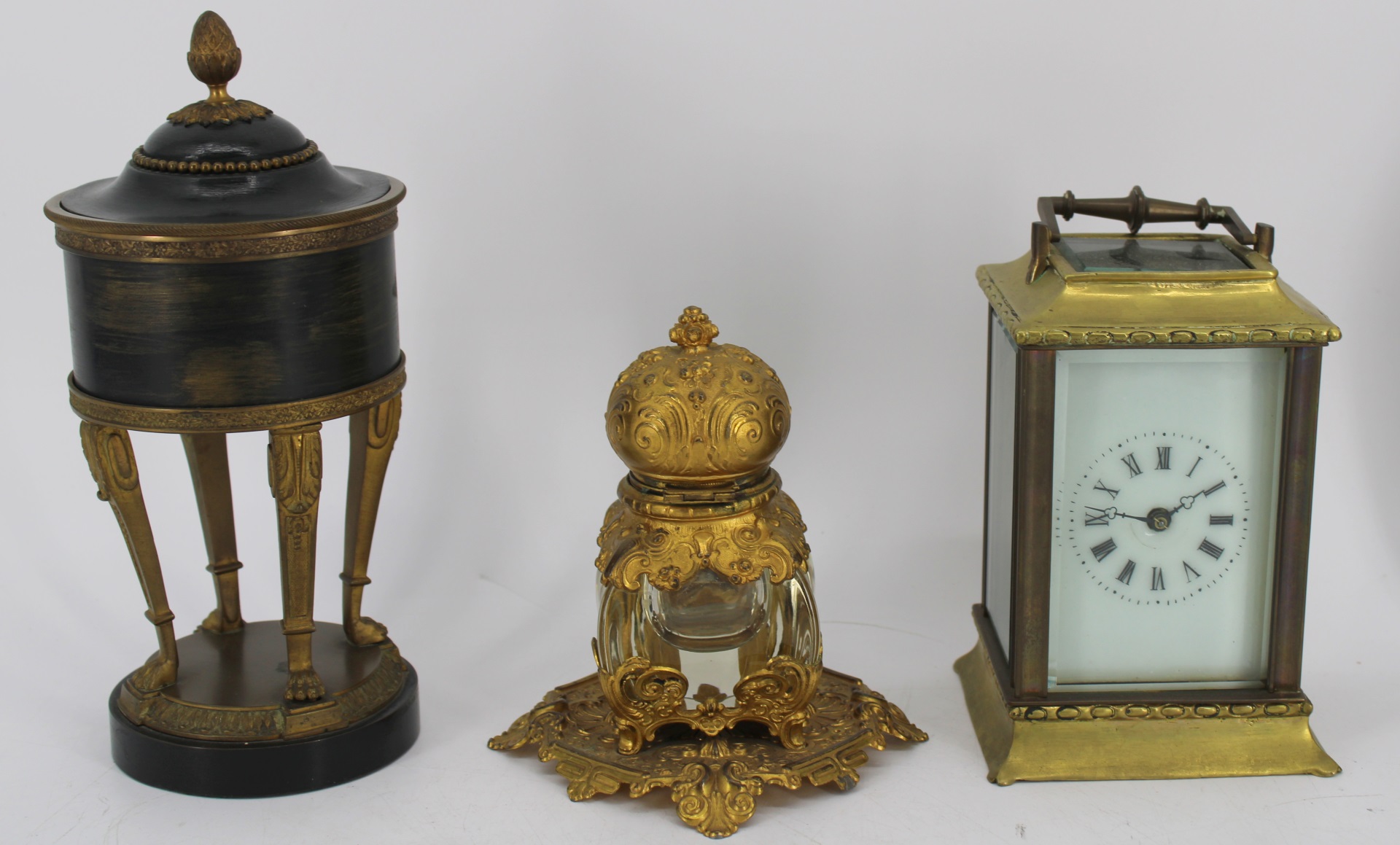 ANTIQUE CARRIAGE CLOCK, BRONZE