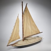 ANTIQUE CARVED AND PAINTED PON