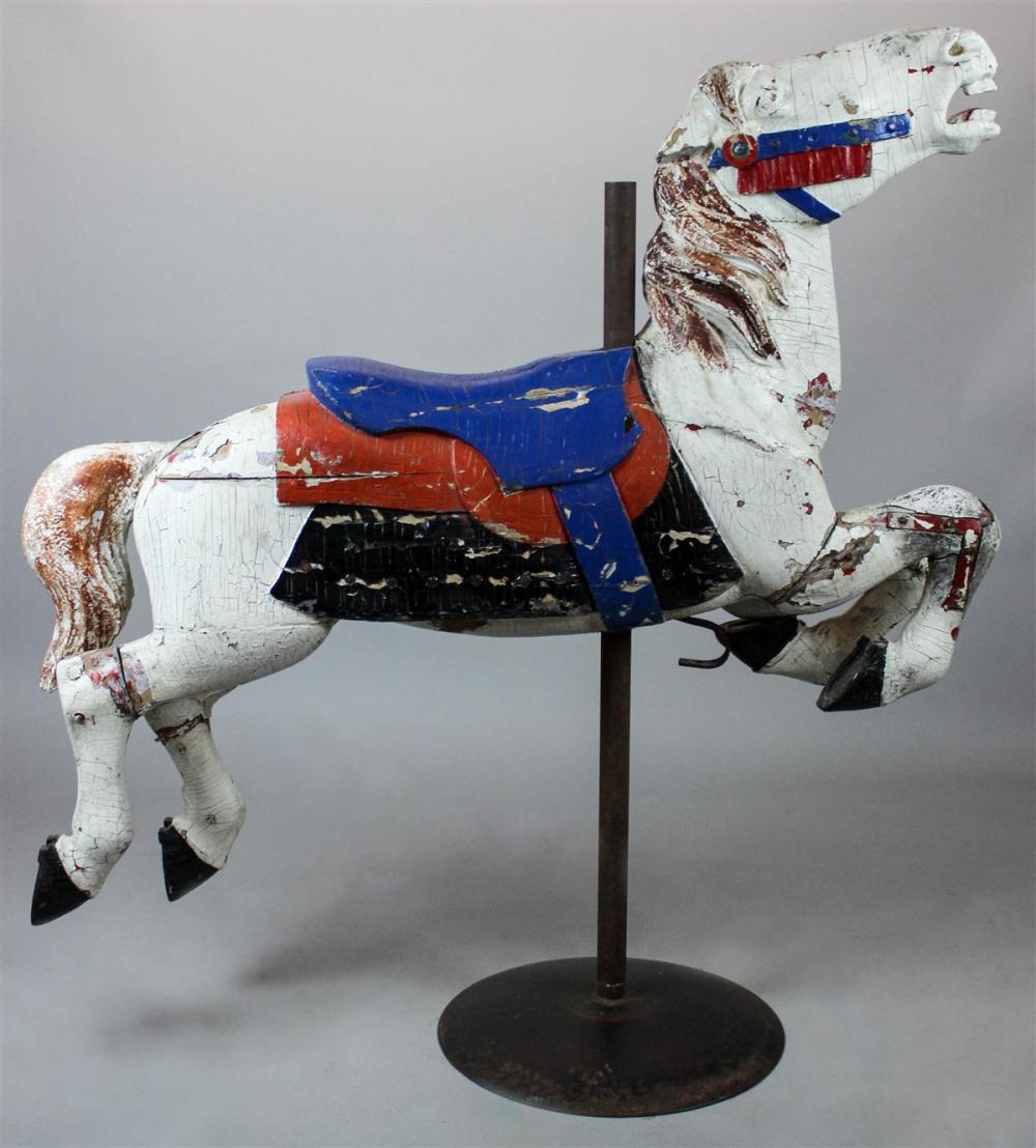 ANTIQUE CARVED AND PAINTED WOOD