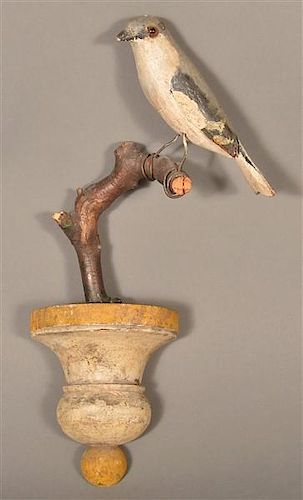 ANTIQUE CARVED AND PAINTED WOOD