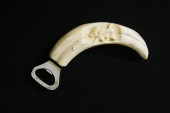 ANTIQUE CARVED BOARS TUSK BOTT