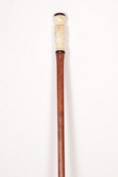 ANTIQUE CARVED BONE AND EXOTIC