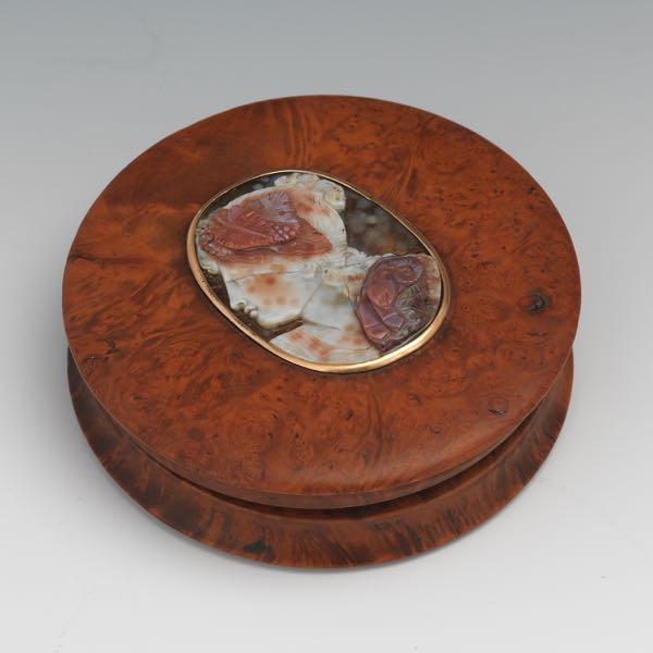 ANTIQUE CARVED BURLWOOD, GOLD AND
