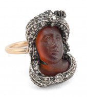 ANTIQUE CARVED CHALCEDONY AND