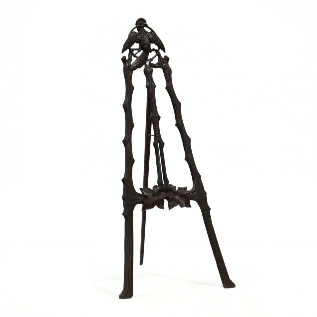 ANTIQUE CARVED EASEL, ATT. BLACK