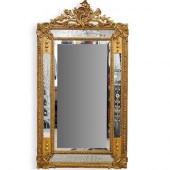 ANTIQUE CARVED GILT WOOD MIRRO