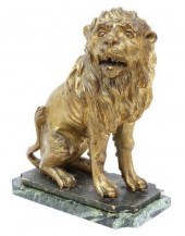 ANTIQUE CARVED GILTWOOD LION S