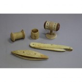 Antique carved ivory items to