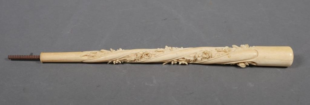 ANTIQUE CARVED IVORY PARASOL