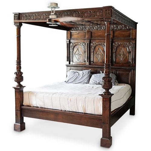 ANTIQUE CARVED MAHOGANY POSTER