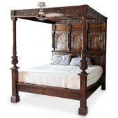 ANTIQUE CARVED MAHOGANY POSTER