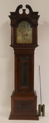 ANTIQUE CARVED MAHOGANY TALL C