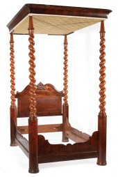 ANTIQUE CARVED MAHOGANY TESTER