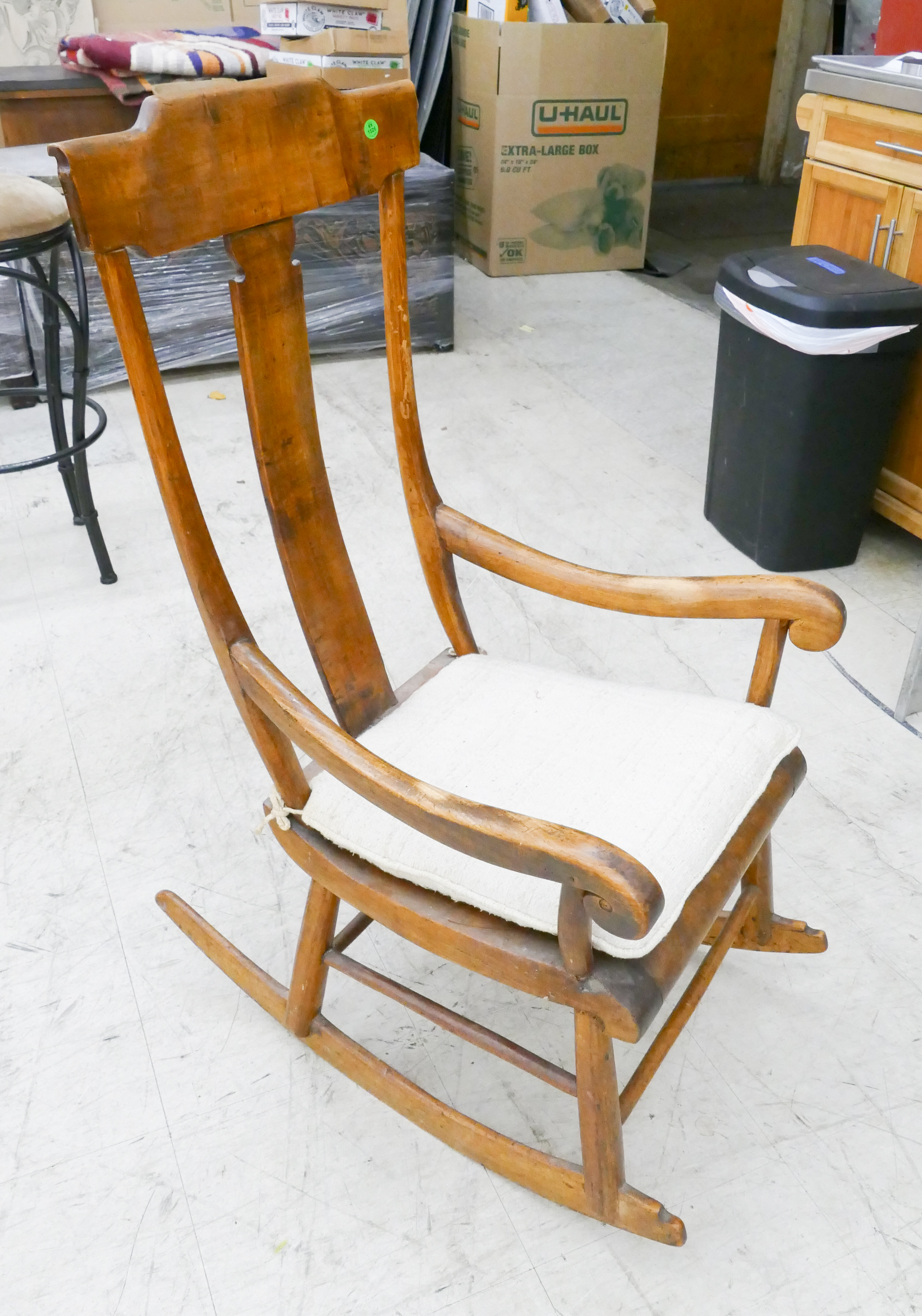 Antique Carved Maple Rocker-