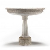 ANTIQUE CARVED MARBLE BASIN ON