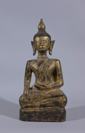 ANTIQUE CARVED POLYCHROME LANN