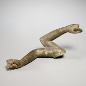 ANTIQUE CARVED SANDSTONE ARMS