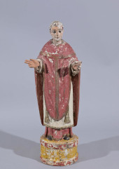 ANTIQUE CARVED SPANISH SANTOS,