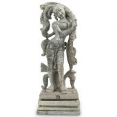 ANTIQUE CARVED STONE HINDU PAR