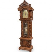 ANTIQUE CARVED TALL-CASE GRAND